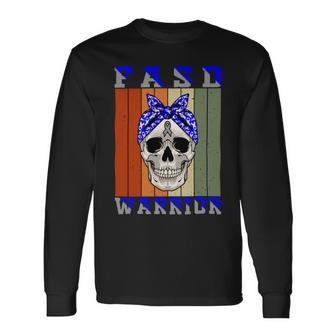 Fasd Warrior Skull Women Vintage Blue And Grey Ribbon Fetal Alcohol Spectrum Disorder Fetal Alcohol Spectrum Disorder Awareness Unisex Long Sleeve | Favorety UK