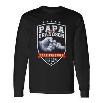Father Grandpa Papa And Grandson Bestfor Day74 Dad Long Sleeve T-Shirt - Monsterry UK