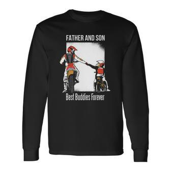 Father And Son Best Buddies Forever Fist Bump Dirt Bike Long Sleeve T-Shirt T-Shirt | Mazezy