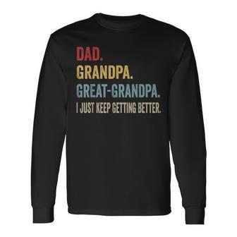 Fathers Day From Grandkids Dad Grandpa Great Grandpa V3 Long Sleeve T-Shirt - Seseable