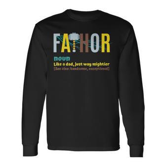 Fathor For Men Fathers Day Viking Fathor Hero Long Sleeve T-Shirt - Seseable