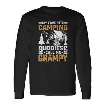 My Favorite Camping Buddies Call Me Grampy Vintage Tee Long Sleeve T-Shirt T-Shirt | Mazezy