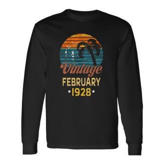 February 1928 Birthday & Long Sleeve T-Shirt T-Shirt | Mazezy