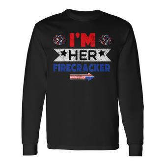 Im Her Firecracker 4Th Of July Matching Couple For Her Long Sleeve T-Shirt - Seseable
