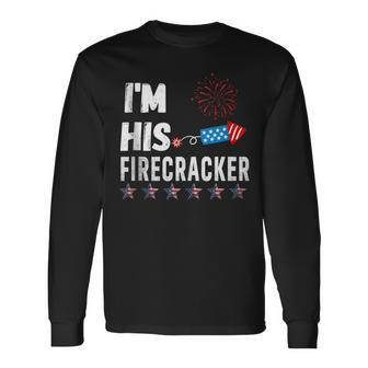 Im His Firecracker Cute 4Th Of July Matching Couple For Her Long Sleeve T-Shirt - Seseable