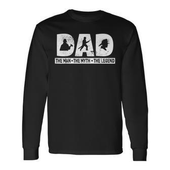 Fireman Firefighter Dad Man Myth Legend Father Husband Long Sleeve T-Shirt - Thegiftio UK