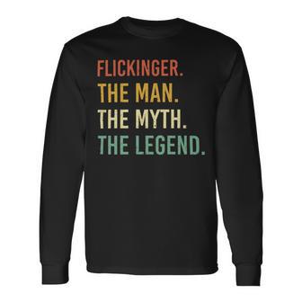 Flickinger Name Shirt Flickinger Name V4 Long Sleeve T-Shirt - Monsterry DE