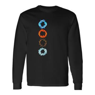 Four Elements Air Earth Fire Water Ancient Alchemy Symbols Long Sleeve T-Shirt T-Shirt | Mazezy