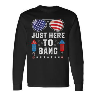 Fourth Of July 4Th Of July Fireworks Just Here To Bang Long Sleeve T-Shirt - Seseable