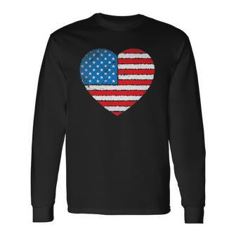 Fourth Of July 4Th July Us America Flag Men Patriotic Long Sleeve T-Shirt - Thegiftio UK