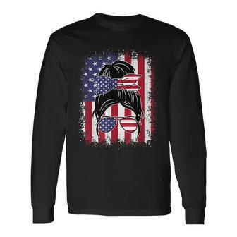 Fourth Of July Patriotic American Flag 4Th Of July Long Sleeve T-Shirt | Seseable UK