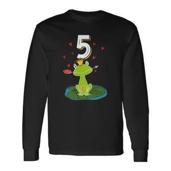 Frog Animal Lovers 5Th Birthday Girl B-Day 5 Years Old Long Sleeve T-Shirt T-Shirt | Mazezy
