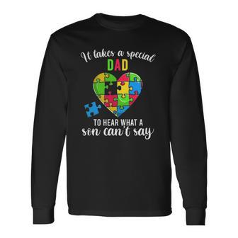 Fun Heart Puzzle S Dad Autism Awareness Support Long Sleeve T-Shirt T-Shirt | Mazezy