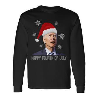 Funny Anti Joe Biden Happy 4Th Of July Merry Christmas Unisex Long Sleeve | Favorety