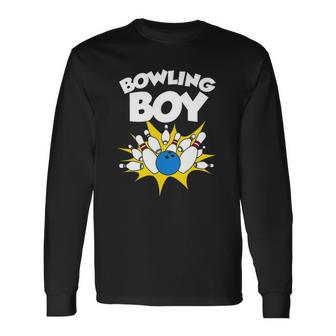 Funny Bowling Gift For Kids Cool Bowler Boys Birthday Party Unisex Long Sleeve