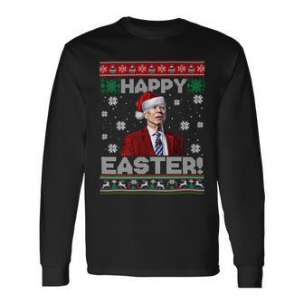 Funny Joe Biden Happy Easter Ugly Christmas Unisex Long Sleeve | Favorety AU