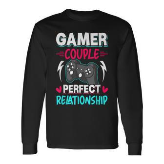 Gamer Couple Perfect Relationship Video Gamer Gaming Long Sleeve T-Shirt - Seseable