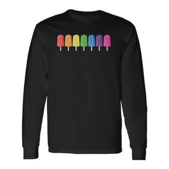 Gay Pride Parade Lgbtq Rainbow Popsicles Long Sleeve T-Shirt - Thegiftio UK