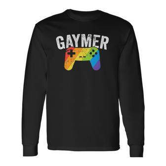 Gaymer Lgbt Gamer Pride Rainbow Parade March Nerd Geek Long Sleeve T-Shirt - Thegiftio UK