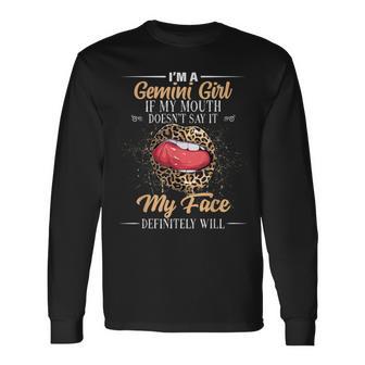 I Am A Gemini Girl Leopard Birthday Astrology Zodiac Sign V2 Long Sleeve T-Shirt - Seseable