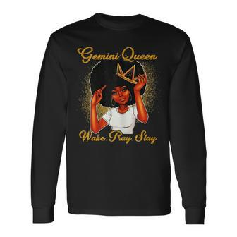 Gemini Queens Are Born In May 21 June 21 Birthday Long Sleeve T-Shirt - Seseable