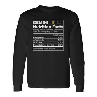 Gemini S Nutrition Astrology Zodiac Sign Horoscope Long Sleeve T-Shirt T-Shirt | Mazezy
