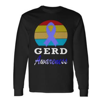 Gerd Awareness Vintage Periwinkle Blue Ribbon Gastroesophageal Reflux Disease Gerd Awareness Unisex Long Sleeve | Favorety DE