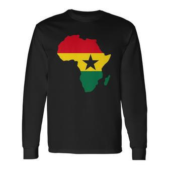 Ghana Ghanaian Africa Map Flag Pride Football Soccer Jersey Long Sleeve T-Shirt - Thegiftio UK