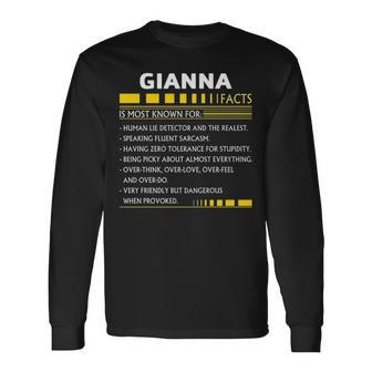 Gianna Name Gianna Facts Long Sleeve T-Shirt - Seseable