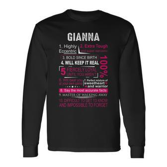 Gianna Name Gianna Name Long Sleeve T-Shirt - Seseable