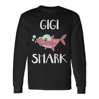 Gigi Grandma Gigi Shark V2 Long Sleeve T-Shirt - Seseable