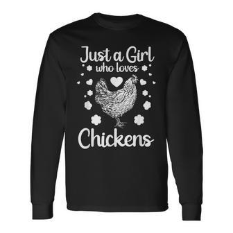 Girl Chicken For Women Mom Chicken Lover Long Sleeve T-Shirt - Seseable