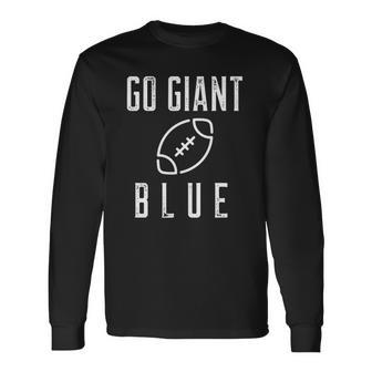 Go Giant Blue New York Football Long Sleeve T-Shirt - Thegiftio UK