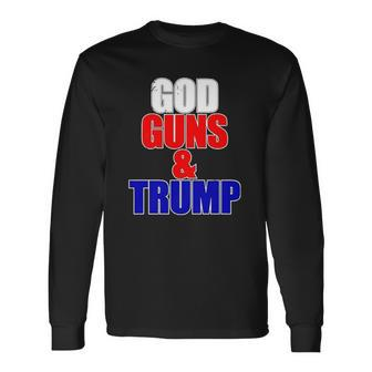God Gun & Trump Vintage Christian Long Sleeve T-Shirt | Mazezy
