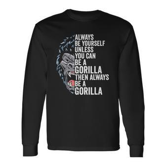 Gorilla Lovers Retro Ape Gorilla Silverback Long Sleeve T-Shirt - Thegiftio UK
