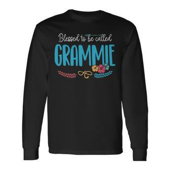 Grammie Grandma Blessed To Be Called Grammie Long Sleeve T-Shirt - Seseable