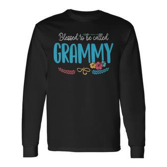 Grammy Grandma Blessed To Be Called Grammy Long Sleeve T-Shirt - Seseable