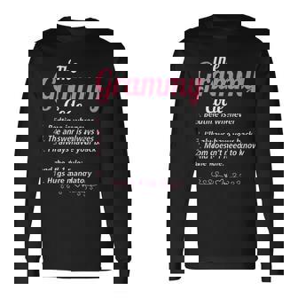 Grammy Grandma The Grammy Code Long Sleeve T-Shirt - Seseable