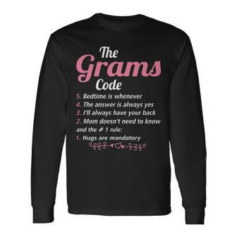Grams Grandma The Grams Code Long Sleeve T-Shirt - Seseable