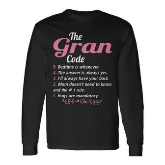 Gran Grandma The Gran Code Long Sleeve T-Shirt - Seseable