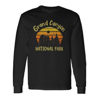 Grand Canyon National Park Hiking Travel Retro Long Sleeve T-Shirt T-Shirt | Mazezy