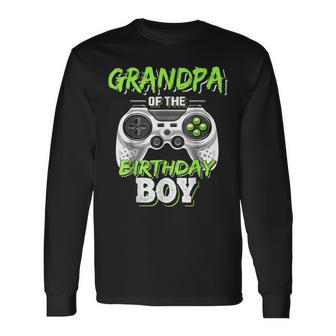 Grandpa Of The Birthday Boy Matching Video Game Long Sleeve T-Shirt - Seseable