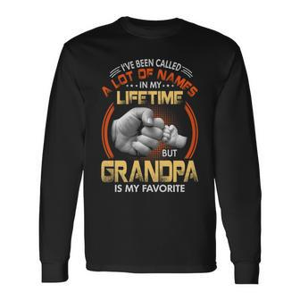Grandpa A Lot Of Name But Grandpa Is My Favorite Long Sleeve T-Shirt - Seseable