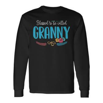 Granny Grandma Blessed To Be Called Granny Long Sleeve T-Shirt - Seseable