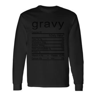 Gravy Facts Label Long Sleeve T-Shirt - Monsterry