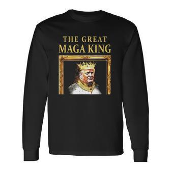 The Great Maga King Trump Portrait Ultra Maga King Long Sleeve T-Shirt T-Shirt | Mazezy