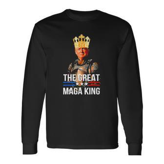 Great Maga King Trump Ultra Maga Crowd Anti Biden Ultra Maga Long Sleeve T-Shirt T-Shirt | Mazezy
