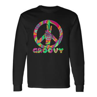 Groovy 70S Tie Dye 70S 80S 90S Vintage Old Long Sleeve T-Shirt T-Shirt | Mazezy