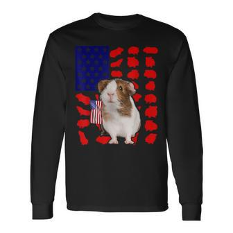 Guinea Pig American Flag 4Th Of July Lover Usa Patriotic Long Sleeve T-Shirt - Seseable