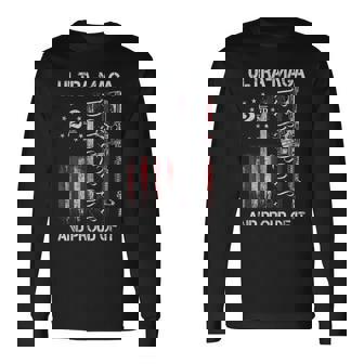 Gun Usa Flag Patriots Ultra Maga And Proud Of It Long Sleeve T-Shirt - Seseable